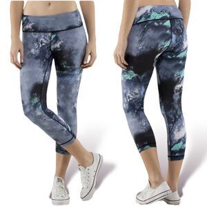 Lululemon Wunder Under Crop Leggings Milky Way Print Luon Size 4